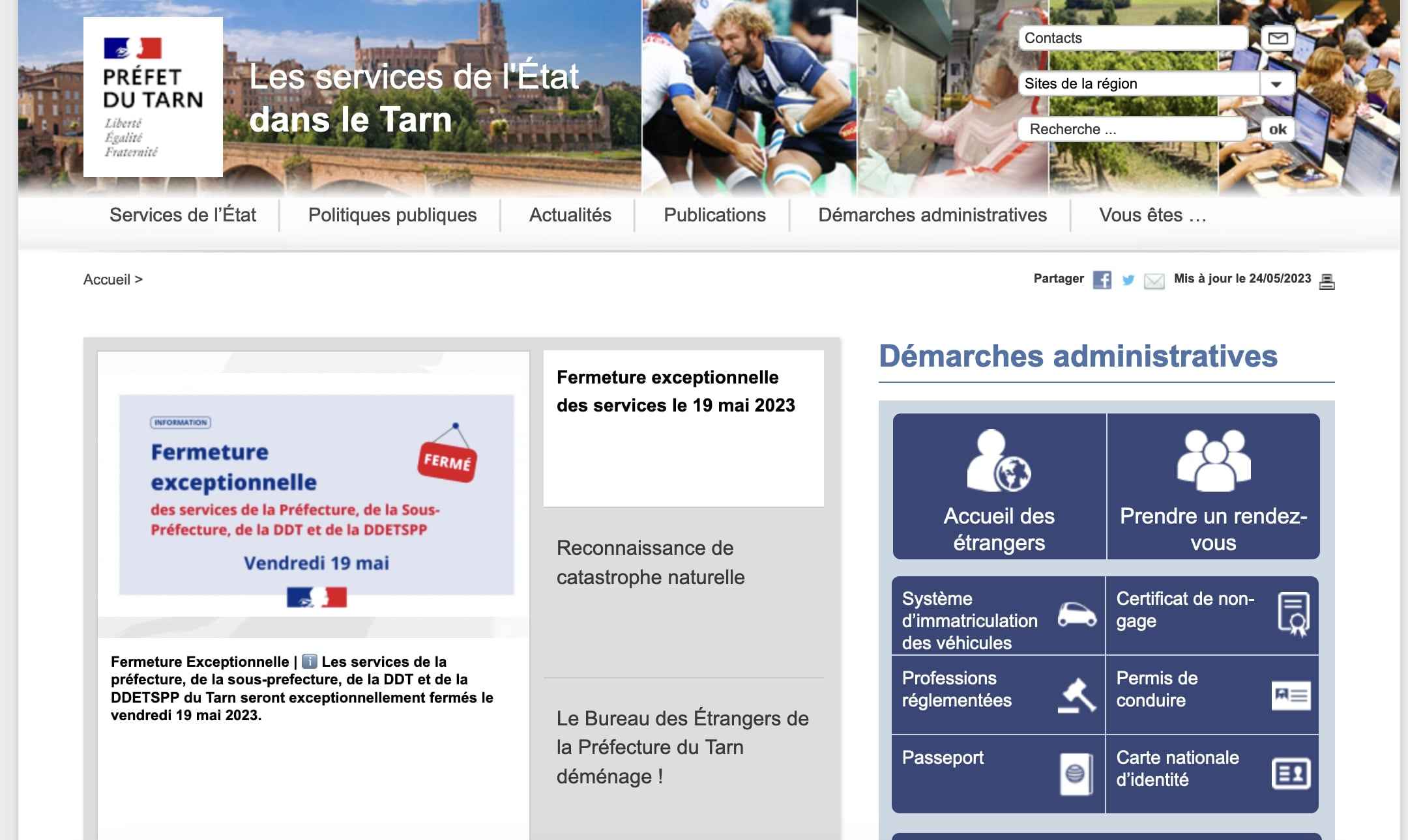Site internet de la préfecture de Albi
