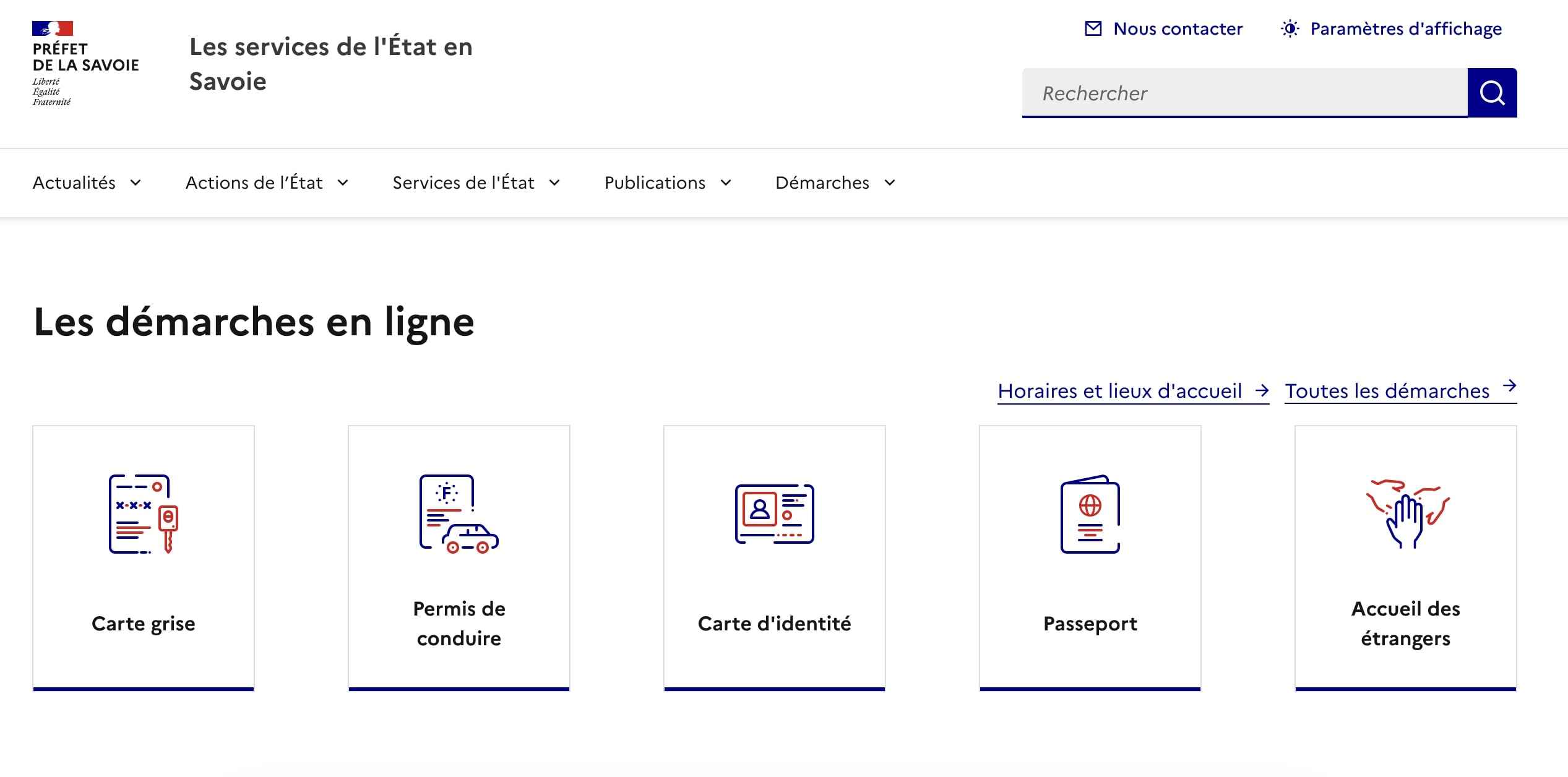 Site internet de la préfecture de Chambéry