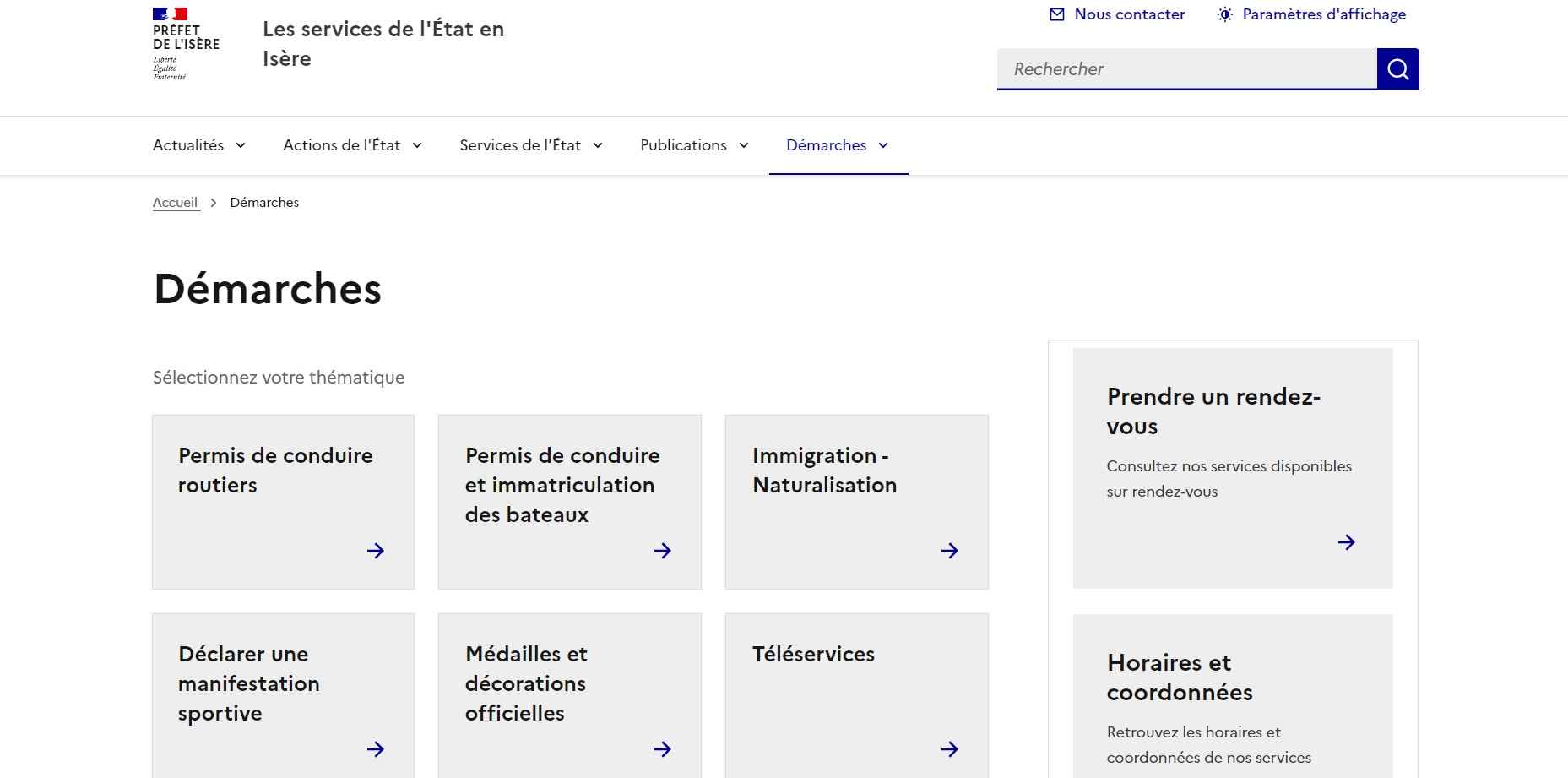 Site internet de la préfecture de Grenoble