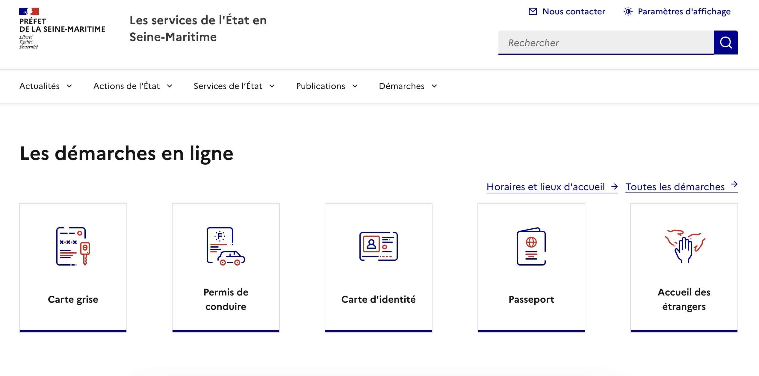 Site internet de la préfecture de Rouen